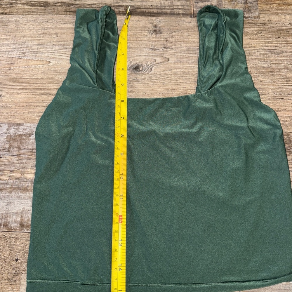 Aerie SMOOTHEZ Green Cropped Tank Top Buttery Soft Stretch Athleisure Women M - Picture 6 of 6